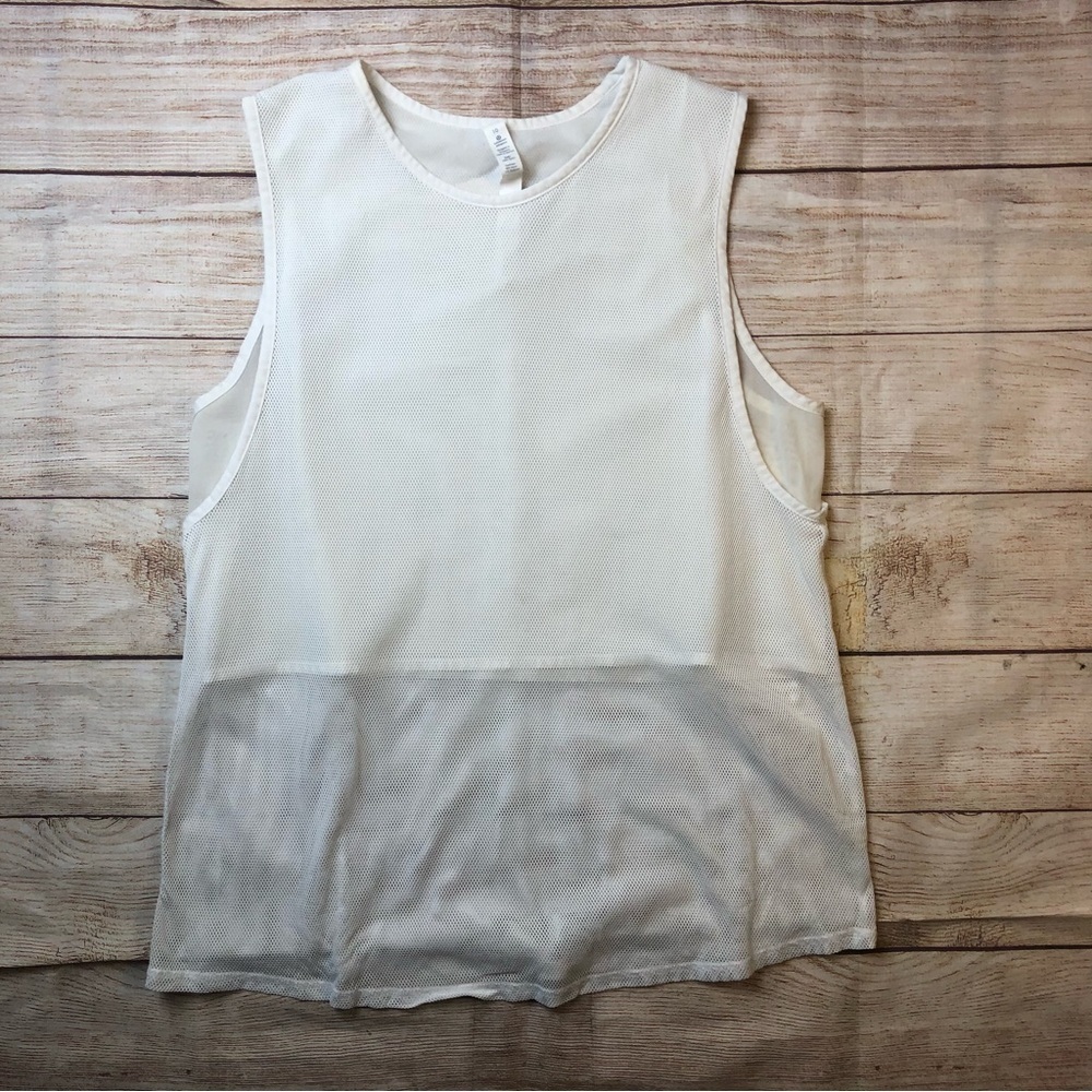 Lululemon White Mesh‎ Tank